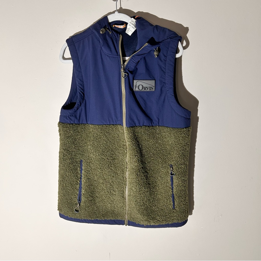 Orvis Men’s Medium Two-Tone Fleece Vest Nwt Fishing Warm And Cozy